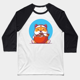 shiba inu eating ramen Baseball T-Shirt